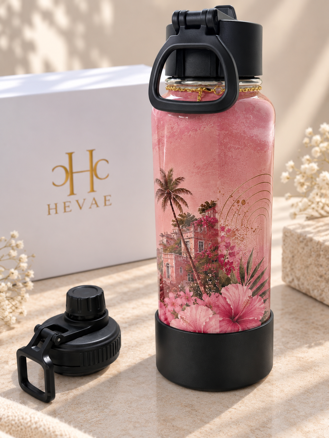 Gourde isotherme HEVAE Bloom, vue de dos