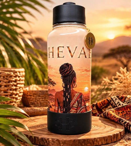 Gourde isotherme HEVAE Africa, ambiance savane au coucher de soleil